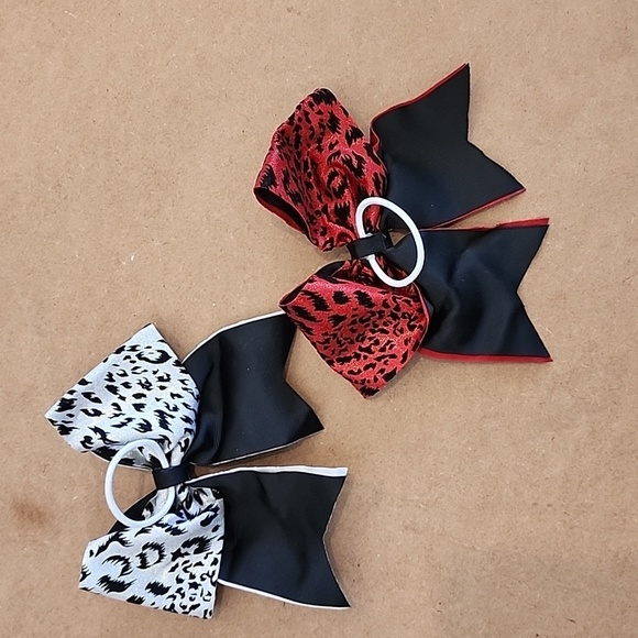 2 piece cheer dance gymnastics hairbow pony holder - Picture 2 of 4